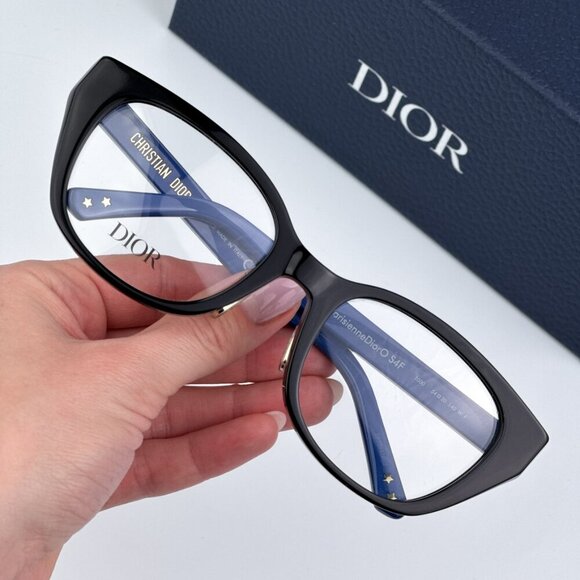 Dior LAPARISIENNEDIORO S4F 1000 BRAND NEW Eyeglasses Shiny Black Blue Women